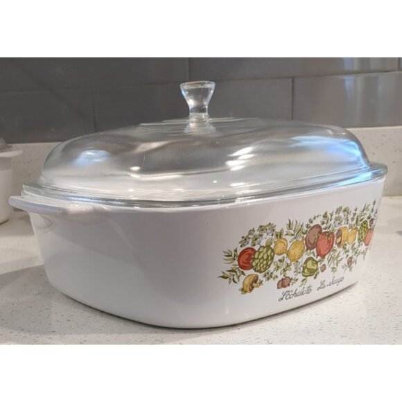 Vintage CorningWare 4QT A-84-B Spice of Life L Echalote La Sauge Dish w Lid - Picture 4 of 16
